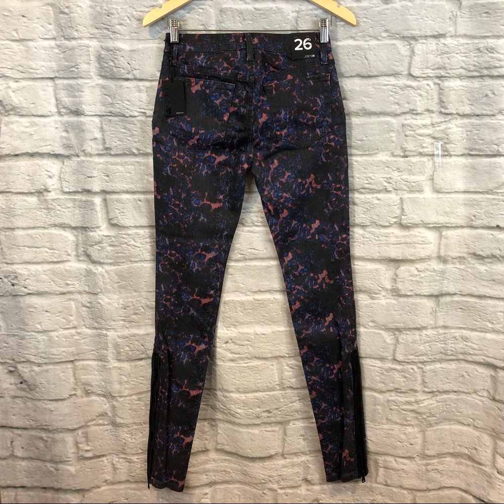 🆕 Joe’s Jeans Coated Cobalt Leopard Moto Skinny - Picture 3 of 8